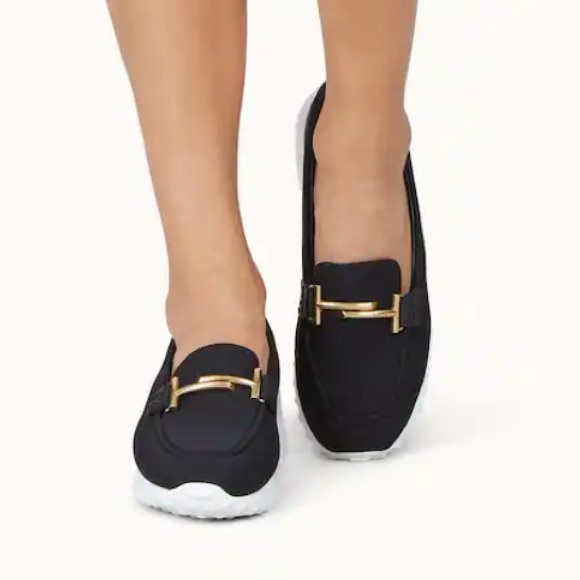 Tod's Black Fabric Scuba Loafers Happy Moments Alber Elbaz